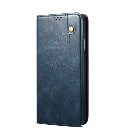 For Xiaomi 12 Pro/12S Pro Simple Wax Crazy Horse Texture Leather Phone Case(Navy Blue) by bashfashion