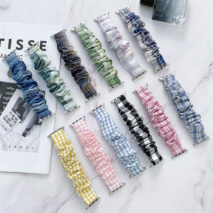 Single Loop Elasticity Cloth Grid Watch Band For Apple Watch Ultra 49mm&Watch Ultra 2 49mm / Series 9&8&7 45mm / SE 3&SE 2&6&SE&5&4 44mm / 3&2&1 42mm(A) by bashfashion