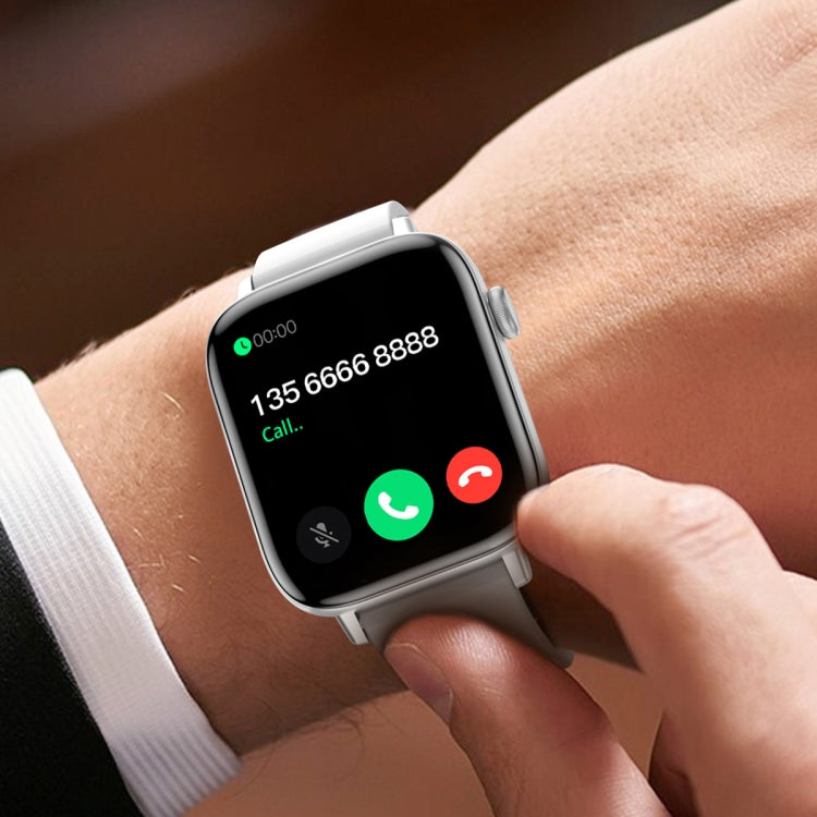 T49 1.9 inch HD Square Screen Smart Watch Supports Heart Rate Monitoring/Bluetooth Calling(Silver Blue) by bashfashion