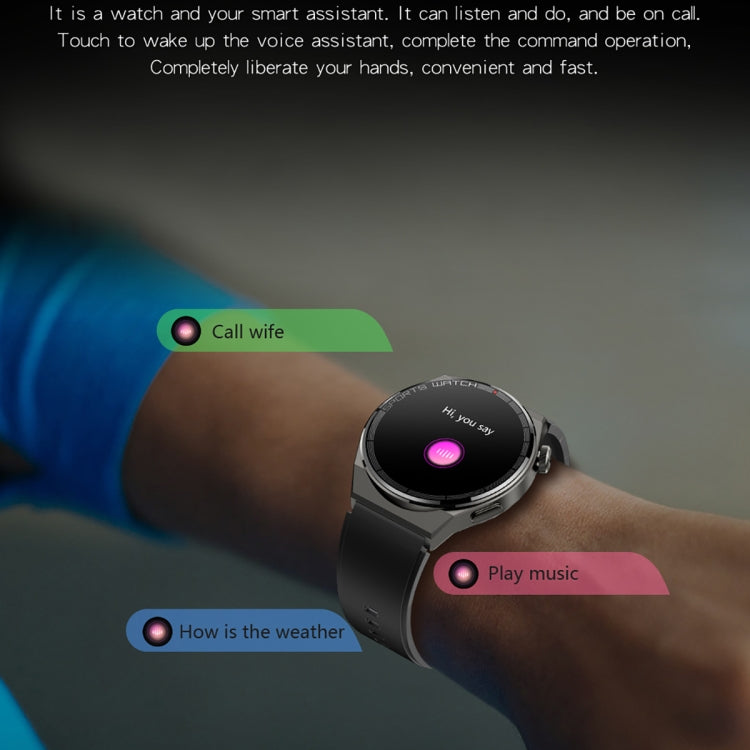 KT62 1.36 inch TFT Round Screen Smart Watch Supports Bluetooth Call/Blood Oxygen Monitoring, Strap:Silicone Strap(Silver) by bashfashion