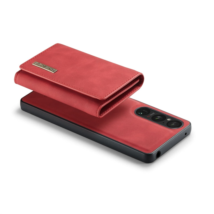 For Sony Xperia 1 V DG.MING M1 Series 3-Fold Multi Card Wallet + Magnetic Phone Case(Red) by DG.MING
