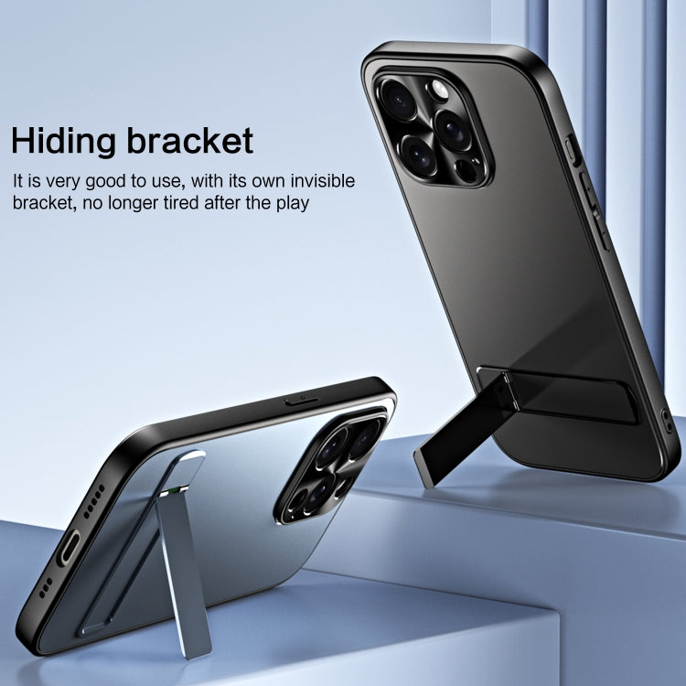 For iPhone 15 R-JUST RJ-61 Electroplating Frosted TPU + PC Phone Case with Holder(Silver) by R-JUST