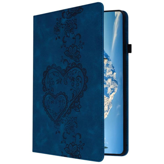 For Samsung Galaxy Tab S10+ / S9+ / S8+ Love Hearts Embossed Leather Tablet Case(Dark Blue) by bashfashion