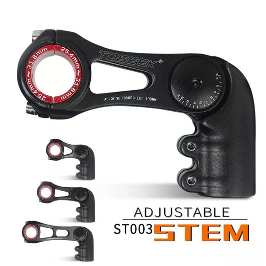 TOSEEK ST003 Aluminum Alloy Adjustable Angle Mountain Bike Stem, Specification:130mm by TOSEEK