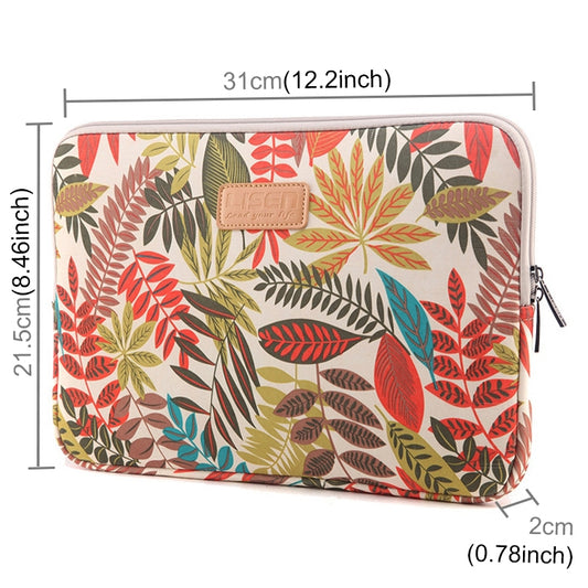 Lisen 11.6 inch Sleeve Case Colorful Leaves Zipper Briefcase Carrying Bag (White) by bashfashion