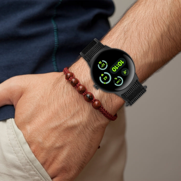 For Google Pixel Watch 3 41mm Nylon Woven Hook and Loop Fastener Watch Band(Blue Gray) by bashfashion