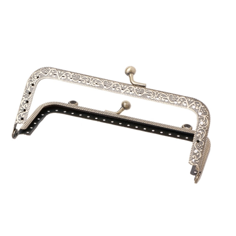 Square Embossed Wallet Handbag Metal Handle, Size:18.5cm by bashfashion