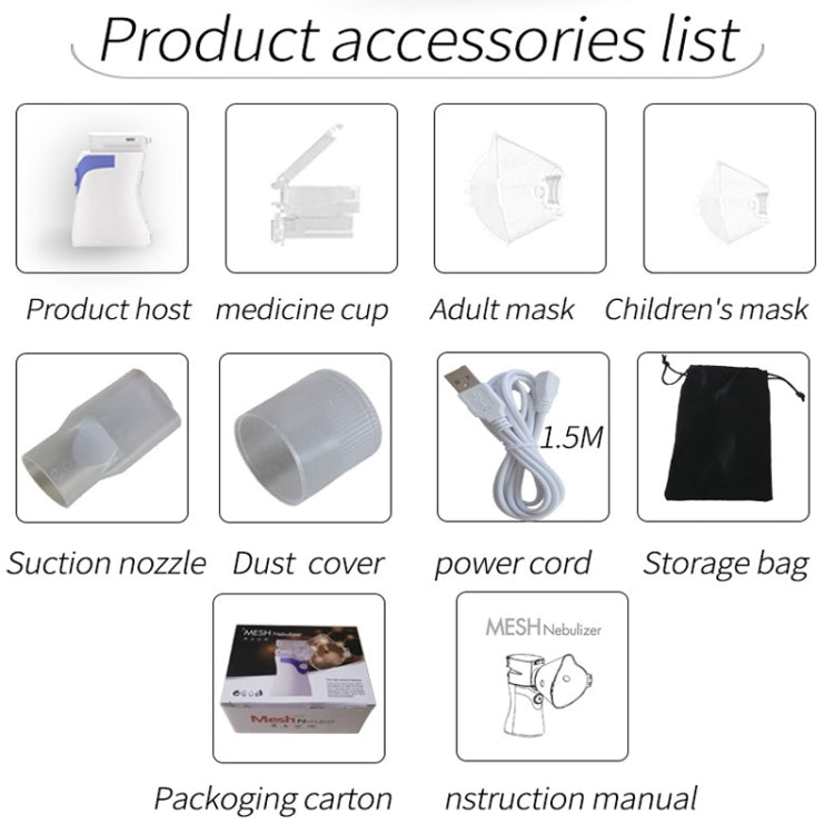 YMK-W6 Children Adult Ultrasonic Portable Micro-Mesh Atomizer Household Handheld Two-Speed Adjustable Compression Atomizer(Green) by bashfashion