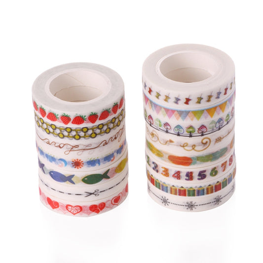 10pcs Paper Tape Hand Ledger Decoration Sticker, 8mmx10m(Snowflake SM-20) by bashfashion