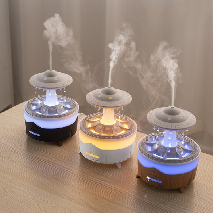 UFO Water Drop Aromatherapy Humidifier Desktop Remote Control Diffuser, Plug: UK Plug(White) by bashfashion