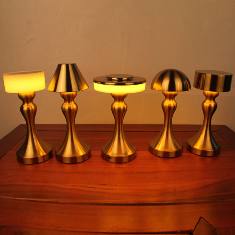 Retro Bar USB Rechargeable Metal Touch Desk Lamp, Specification: Gold(B Model) by bashfashion