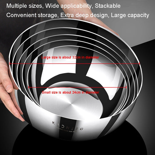 Kacheeg 316 Stainless Steel Basin Food Grade Thickened Kitchen Kneading Basin, Size: 26cm by Kacheeg