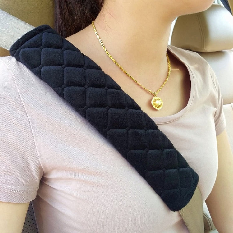 Car Seat Belt Protector Soft Extended Shoulder Pads, Color: Black Plush by bashfashion