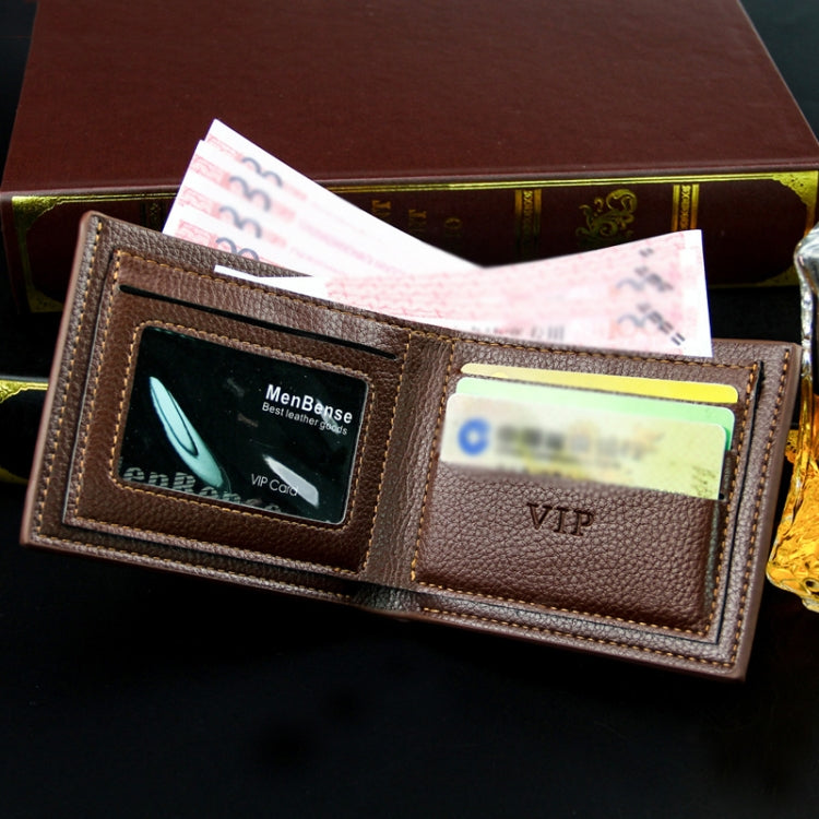 MenBense Men Wallet Casual Coin Purse Large Capacity Money Clip, Style: 555-7 (Light Coffee) by MenBense