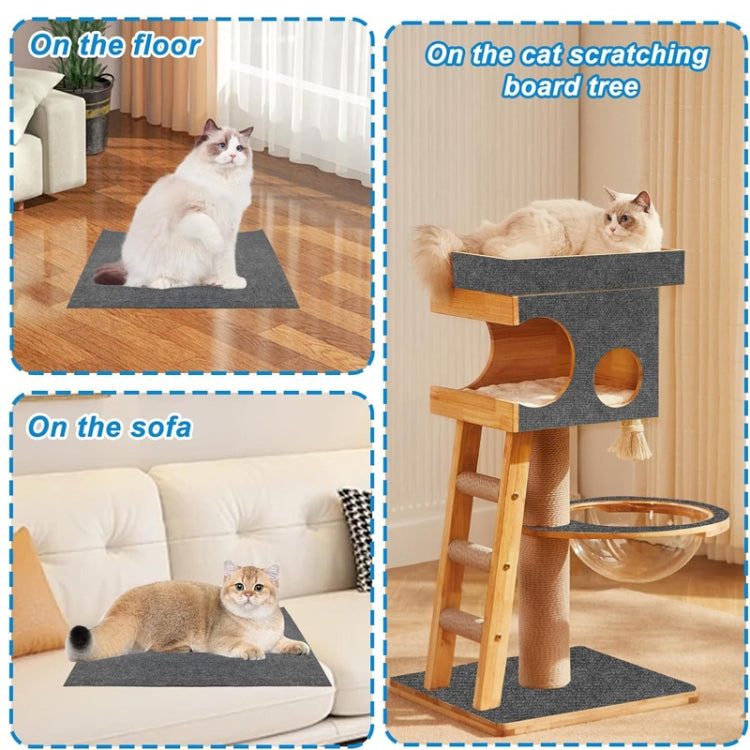60 x 100cm Trimmable Self-Adhesive Cat Scratching Mat DIY Climbing Cat Scratcher(Light Grey) by bashfashion