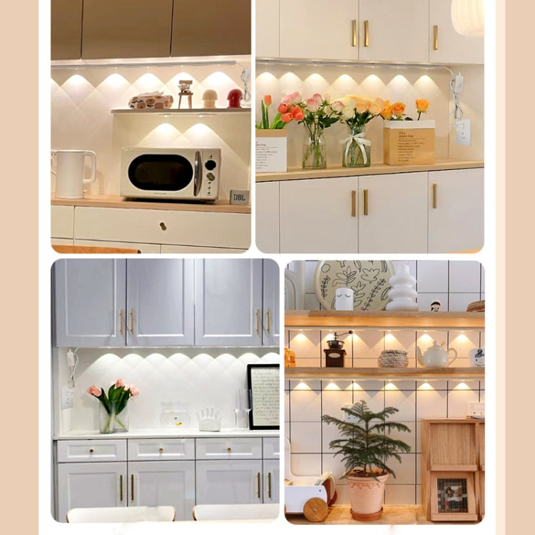 60cm 220V CN Plug Wardrobe Cabinet Lamp LED Light Bar With Button Switch(Warm White) by bashfashion