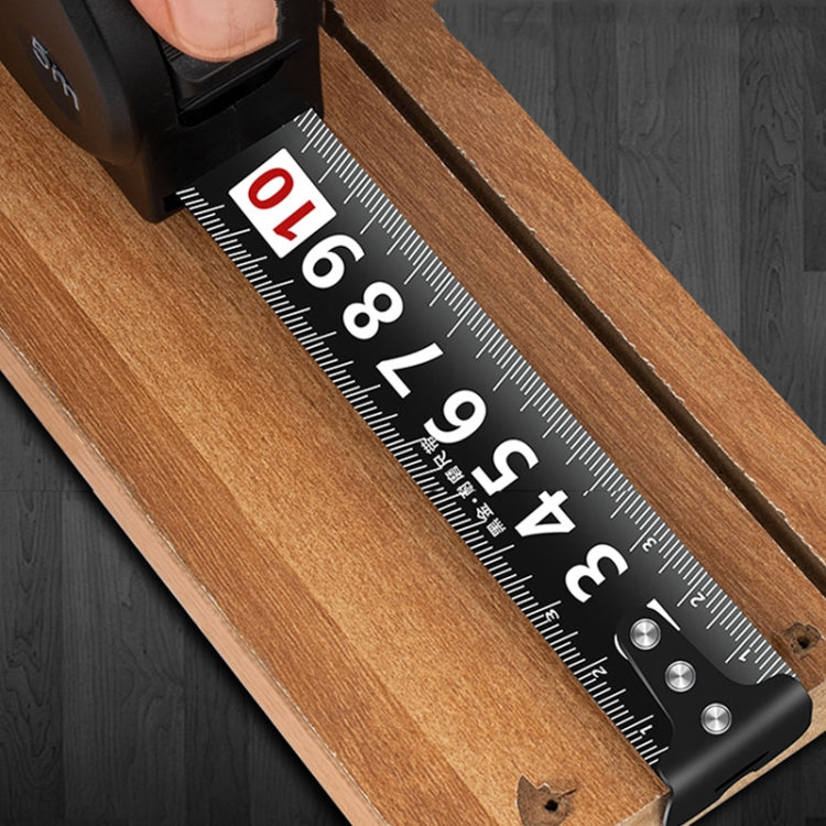 DONG GSHENG High Precision Home Use Steel Utility Scale Thickened Measuring Tape, Model: Black Shell White Frosted 5m x 19mm by DONG GSHENG