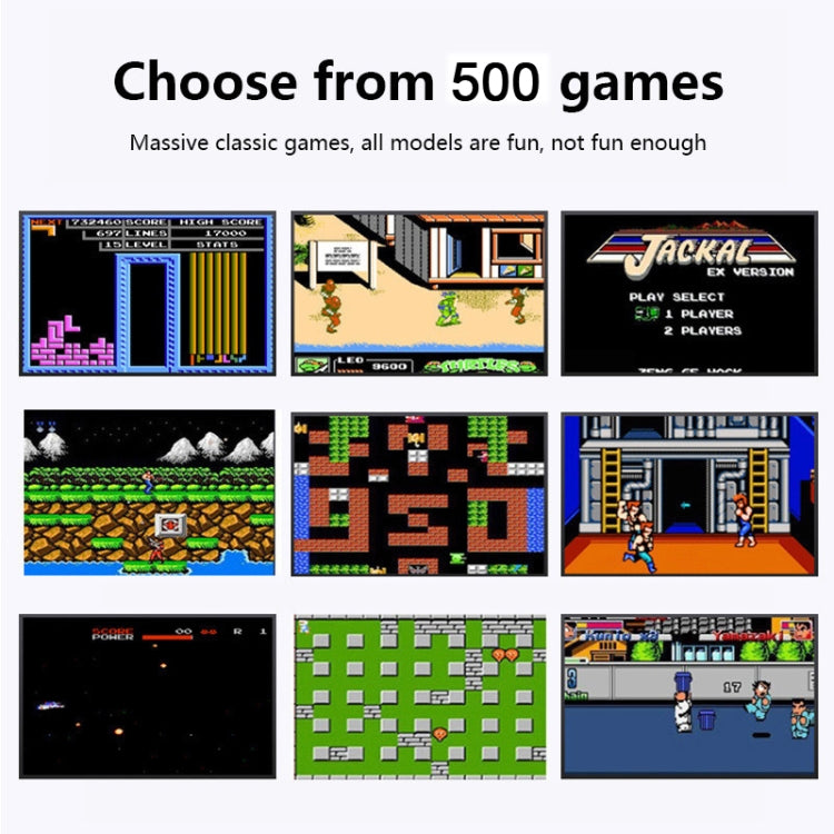 MK500 Macaron Mini Retro Classic Handheld Game Console for Kids Built-in 500 Games, Support AV Output(Blue) by bashfashion