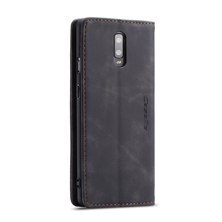 CaseMe-013 Multi-functional Retro Frosted Horizontal Flip Leather Case with Card Slot & Holder & Wallet For OnePlus 7(Black) by CaseMe