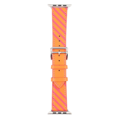 Strip Texture Leather Watch Band For Apple Watch Series 9&8&7 41mm / SE 3&SE 2&6&SE&5&4 40mm / 3&2&1 38mm(Apricot Red) by bashfashion