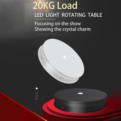 20cm Electric Rotating Turntable Display Stand LED Light Video Shooting Props Turntable, Power Plug:220V AU Plug(Black) by bashfashion