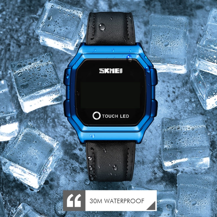 SKMEI 1650 Leather Strap Version LED Digital Display Electronic Watch with Touch Luminous Button(Rose Gold) by SKMEI