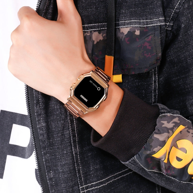 SKMEI 1650 Steel Strap Version LED Digital Display Electronic Watch with Touch Luminous Button(Rose Gold) by SKMEI