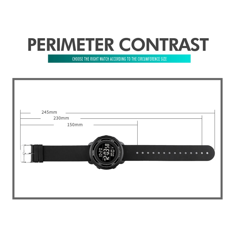 SKMEI 1736 Triplicate Round Dial Timing LED Digital Display Luminous Electronic Watch(Black) by SKMEI