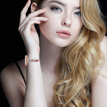 Large Square Diamond Metal Watch Band For Apple Watch Series 9&8&7 41mm / SE 3&SE 2&6&SE&5&4 40mm / 3&2&1 38mm(Silver) by bashfashion