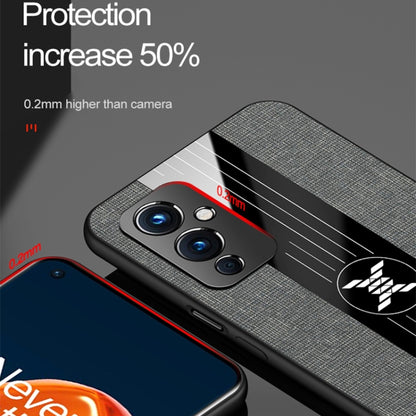 For OnePlus 9 XINLI Stitching Cloth Texture Shockproof TPU Phone Case(Black) by XINLI