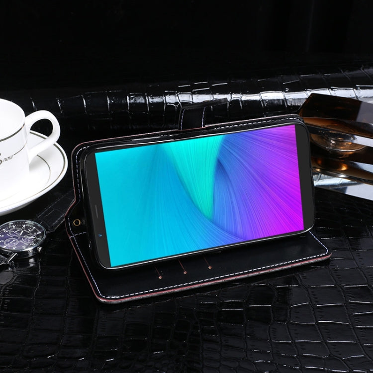 For Cubot Note 9 idewei Crocodile Texture Leather Phone Case(Black) by idewei