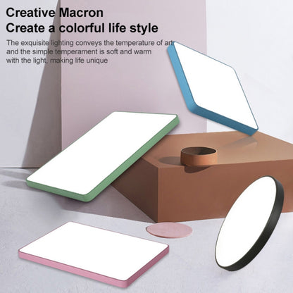 Macaron LED Square Ceiling Lamp, White Light, Size:40cm(Pink) by bashfashion
