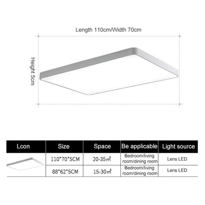 Macaron LED Rectangle Ceiling Lamp, 3-Colors Light, Size:110x70cm(Green) by bashfashion