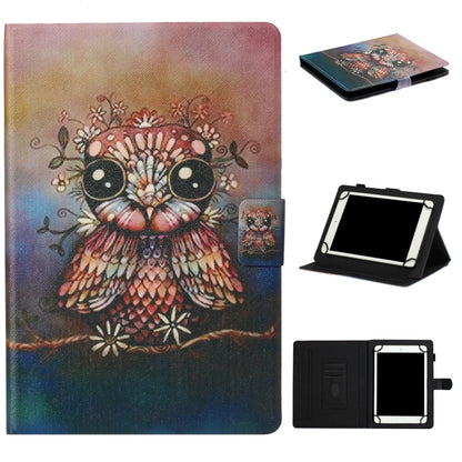 For 8 inch Tablet PC Universal Coloured Drawing Pattern Horizontal Flip Leather Case with Holder & Card Slot(Owl) by bashfashion
