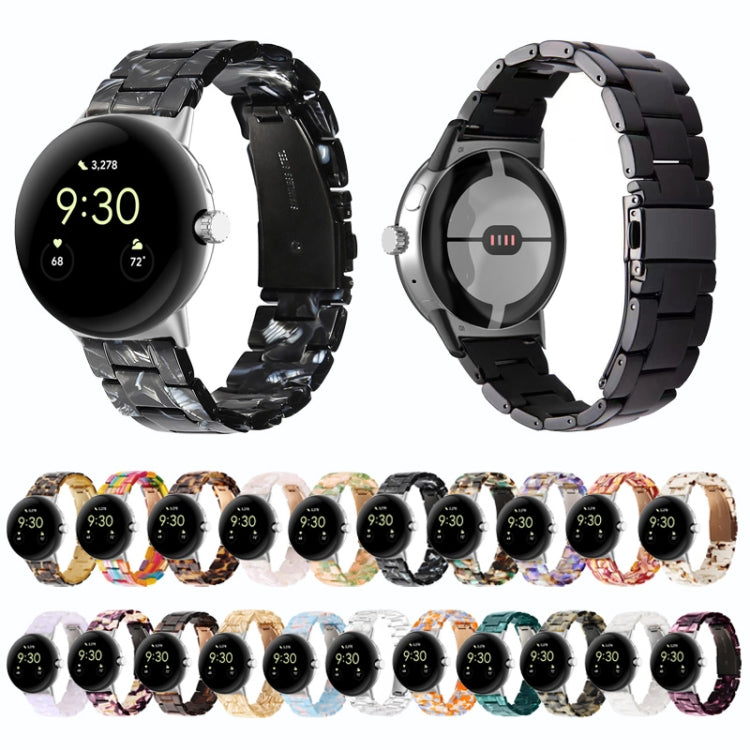 For Google Pixel Watch Three-beads Resin Watch Band(Dumb Green) by bashfashion