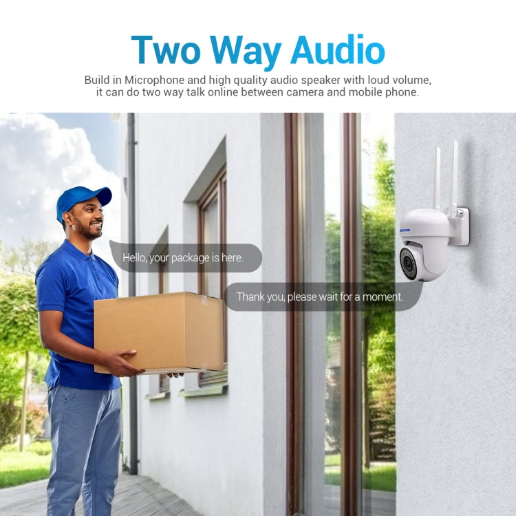 ESCAM PVR007 3MP Smart HD WiFi Camera Support Full Color Night Vision / Motion Detection / Sound Alarm / TF Card(UK Plug) by ESCAM