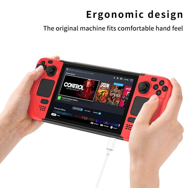 GKK For Steam Deck Color Contrast Anti-fall Game Console Case(Red) by GKK