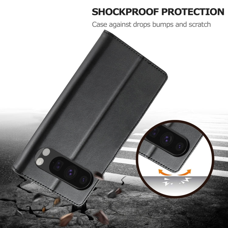 For Google Pixel 9 / 9 Pro LC.IMEEKE Calf Texture Flip Leather Phone Case(Black) by LC.IMEEKE