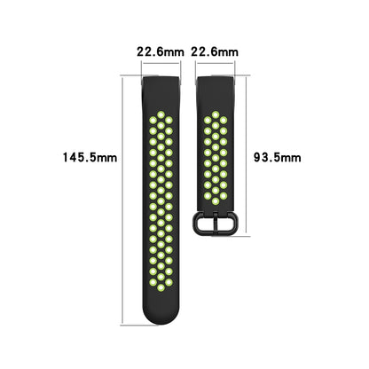 For Fitbit Charge 4 / Charge 3 / Charge 3 SE Watch Button Two Colors Silicone Replacement Strap Watchband(Grey Teal) by bashfashion