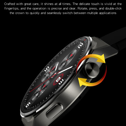 KT62 1.36 inch TFT Round Screen Smart Watch Supports Bluetooth Call/Blood Oxygen Monitoring, Strap:Silicone Strap(Silver) by bashfashion