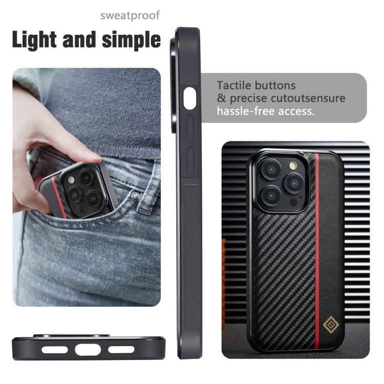 For iPhone 16 Plus LC.IMEEKE 3 in 1 Carbon Fiber Texture Shockproof Phone Case(Black) by LC.IMEEKE