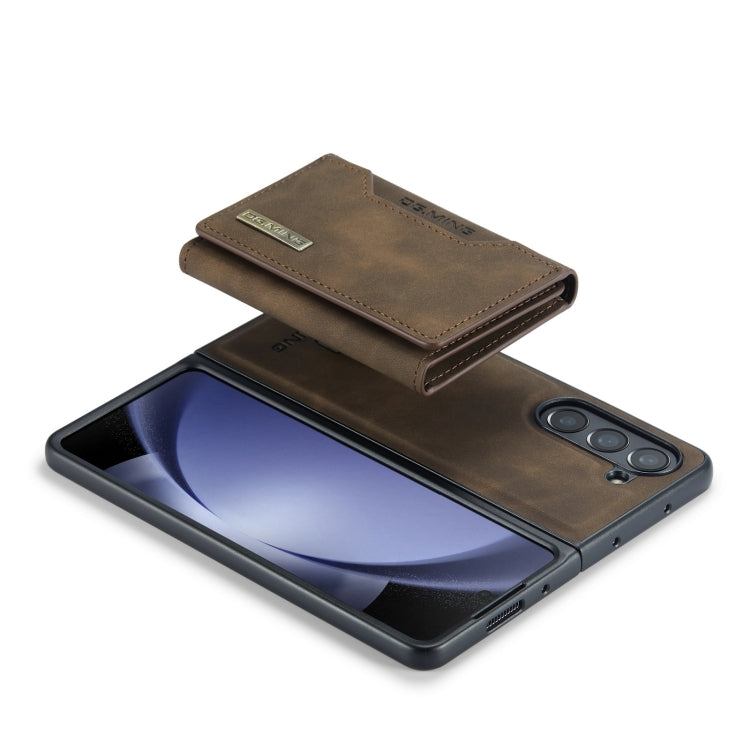 For Samsung Galaxy Z Fold5 DG.MING M2 Series 3-Fold Multi Card Bag + Magnetic Phone Case(Coffee) by DG.MING