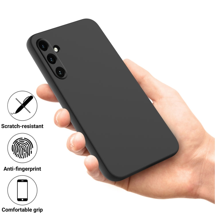 For Samsung Galaxy A55 5G Solid Color Liquid Silicone Dropproof Full Coverage Phone Case(Black) by bashfashion