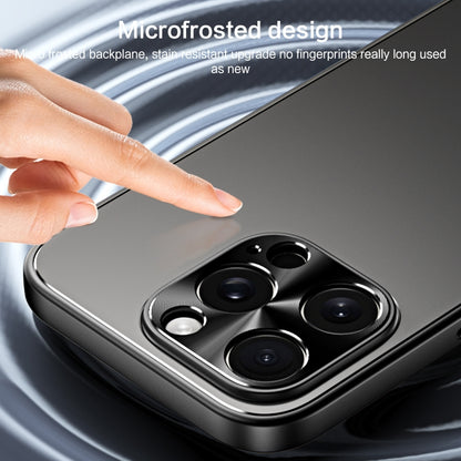 For iPhone 15 Pro Max R-JUST RJ-61 Electroplating Frosted TPU + PC Phone Case with Holder(Grey) by R-JUST