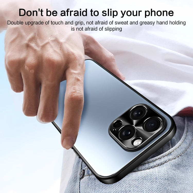 For iPhone 14 R-JUST RJ-61 Electroplating Frosted TPU + PC Phone Case with Holder(Grey) by R-JUST