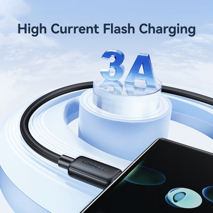 USAMS US-SJ693 USB to USB-C / Type-C 3A Striped Fast Charge Data Cable, Length:2m(Blue) by USAMS