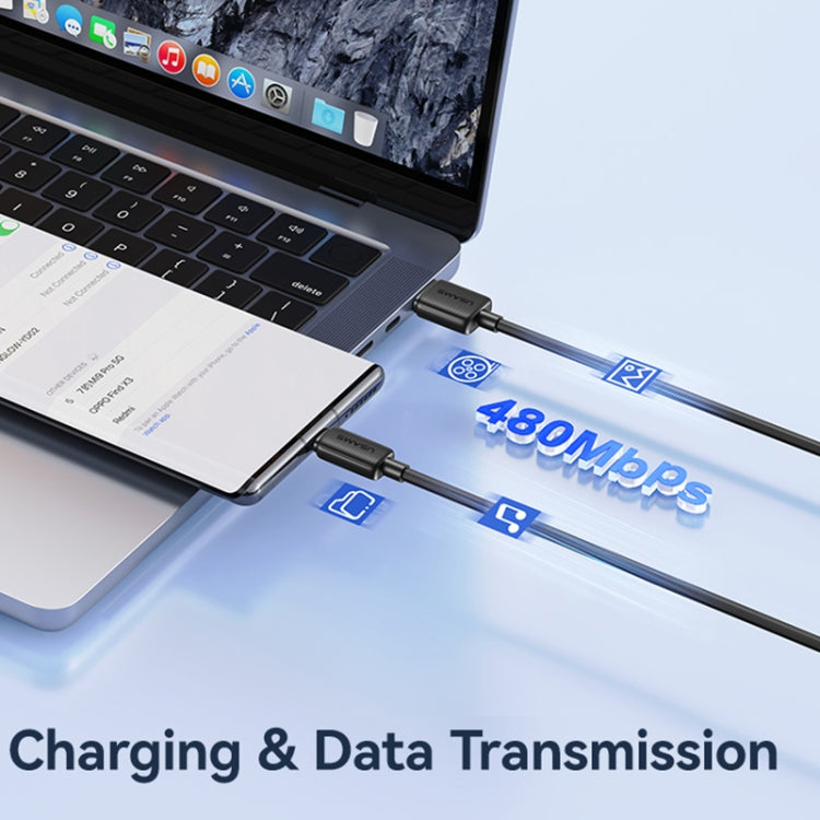 USAMS US-SJ698 USB to USB-C / Type-C 3A Striped Fast Charge Data Cable, Length:3m(Pink) by USAMS