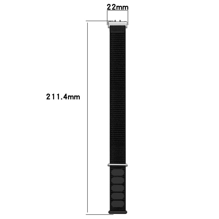 For Samsung Galaxy Fit 3 Nylon Loop Hook and Loop Fastener Watch Band(Official Black) by bashfashion