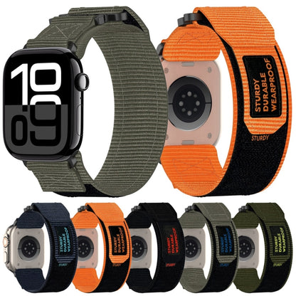 For Apple Watch Series 3 38mm Nylon Hook And Loop Fastener Watch Band(Army Green) by bashfashion