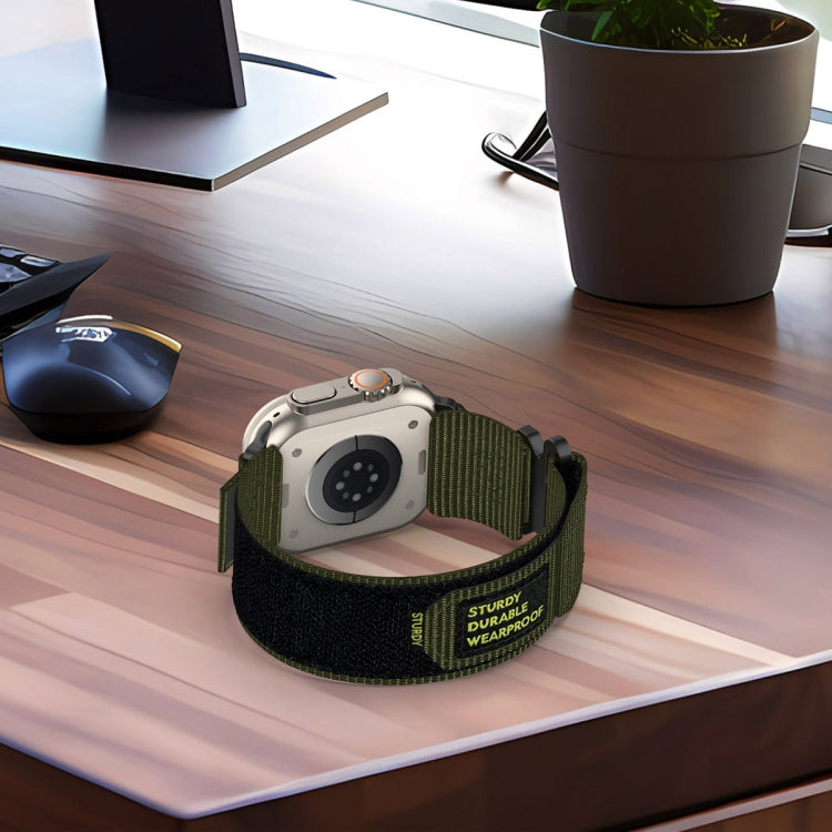 For Apple Watch Series 2 38mm Nylon Hook And Loop Fastener Watch Band(Army Green) by bashfashion